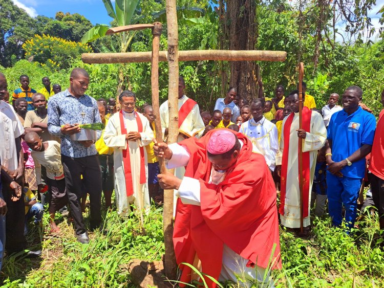 "Make God Central to Your Life,” Bishop Hiiboro Urges Manikakara Parishioners as he Lays Foundation Stone of Church Construction