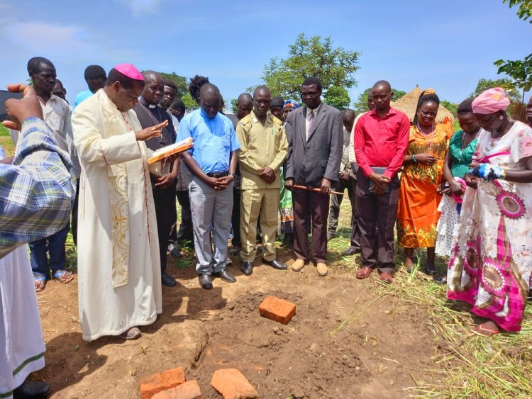 Bishop Hiiboro Lays Foundation for Stone a Parish House and a Kindergarten School at St. Lucy Mission Mambe