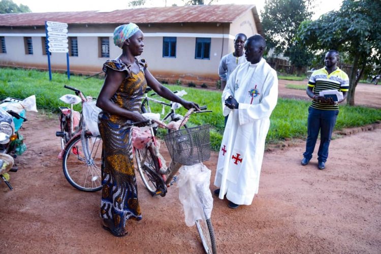 Bishop Donate Bicycles to School Girls at St. Joseph Parish Saura to Facilitate their Transport to and from School