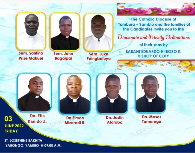 A Call for Prayers for the Successful ordination of 7 Young Men to Consecrated Life