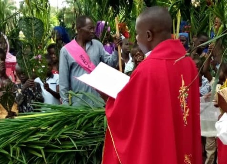 Fr. Elia Kanido Alfred Zomai Inspires Parishioners on Palm Sunday with Call to Follow Jesus' Footsteps